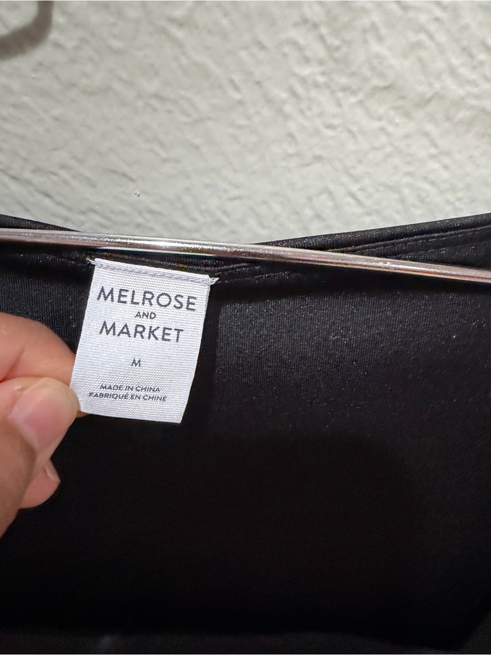 Melrose and Market Black Square-Neck Long Sleeve Top Size M Like New - Picture 2 of 3
